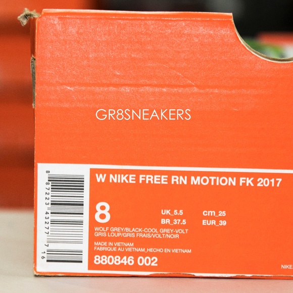 WOMENS NIKE FREE RN MOTION FK 2017 WOLF GREY BLACK - Picture 5 of 6